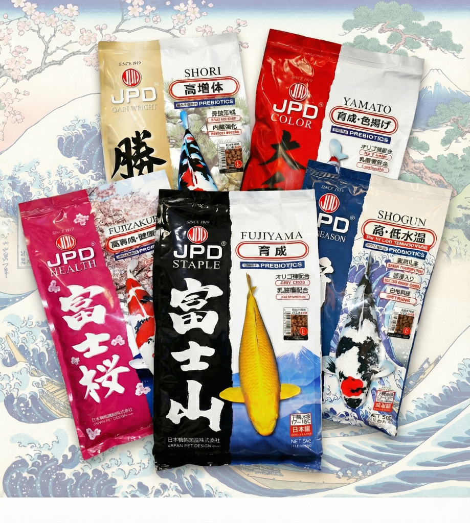 JPD-Koifutter: Shori, Yamato, Fujizakura, Fujiyama und Shogun